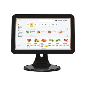 15Écran tactile de 6 pouces Terminal POS de bureau N2840 2+32 Go Caisse enregistreuse de détail avec scanner
