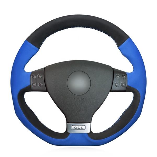 Leather and Suede Steering Wheel Cover for Volkswagen Golf 5 Mk5 GTI Passat R GT 2005
