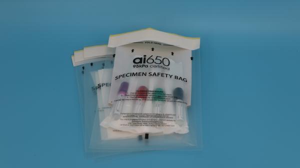 Sacos de amostra de plástico de risco biológico de 95 kPa branco Tubos de coleta de sangue a vácuo