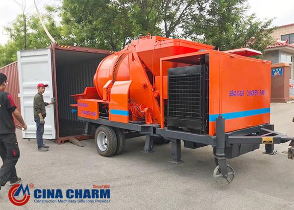 JBS40R Concrete Mixer And Pumping Machine Diesel Type With 100m Pipe And Spare Parts