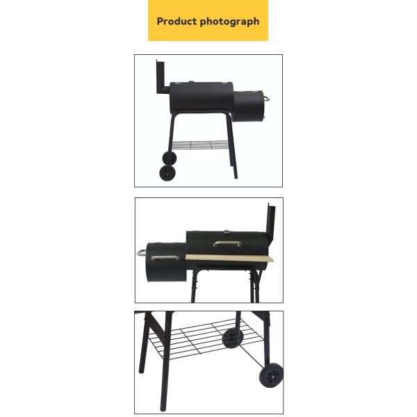 Chrome Plated Customizable Trolley Double Oven Drawer Charcoal Pellet Rotisserie BBQ Grill