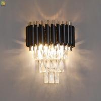 Lumière moderne de galvanoplastie de mur du noir LED de Crystal Home Art Baking Paint