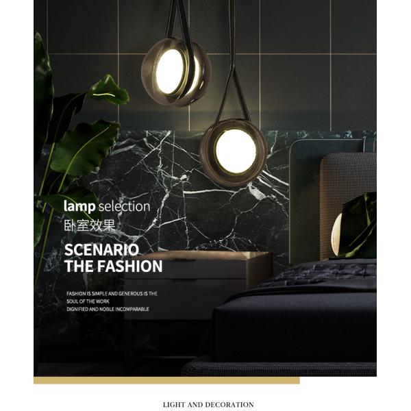 Nordic Modern Pendant Lights Glass Leather Belt Yo-yo Hanging Lamp(WH-GP-168)