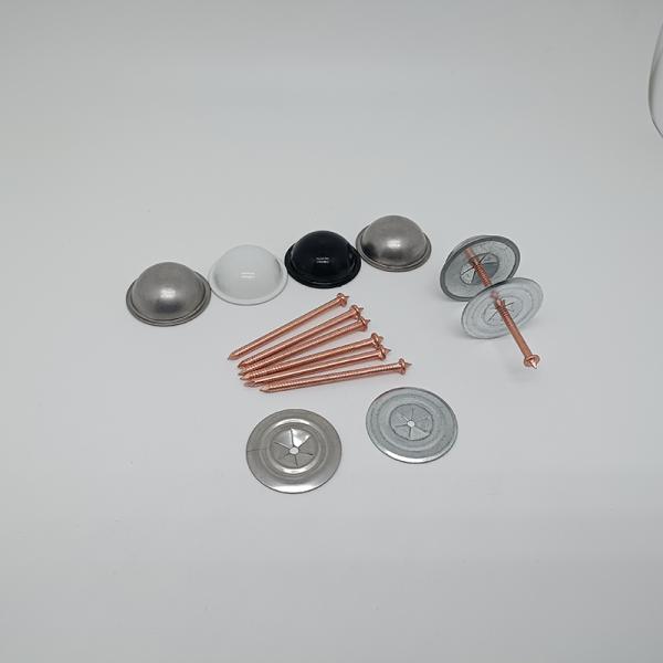Perforated Base Metal Insulation Hangers 22mm or 28mm Diameter Stainless Steel Dome Caps for Air System