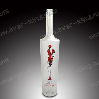 Plastic Cap 750ml Empty Liquor Bottles , Sgs Clear Glass Liquor Bottles