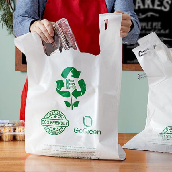 Compostable à 100% Amidon de maïs durable écologique Fruits frais légumes Emballage T-shirt en plastique biodégradable Sac