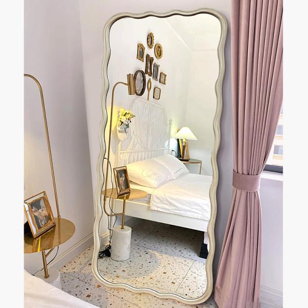 Decorative Bedroom Frameless Floor Length Mirror Wavy cheval