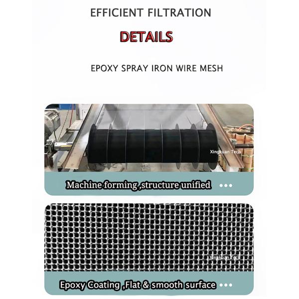 Black Epoxy Coating Long Lifetime Supporting Wire Mesh Screen Fabric Filter Element Use