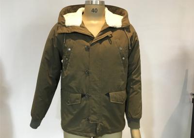 Army Green Mens Medium Trench Coat Sherping Lined Cotton Filling Casual Hooded Jacket