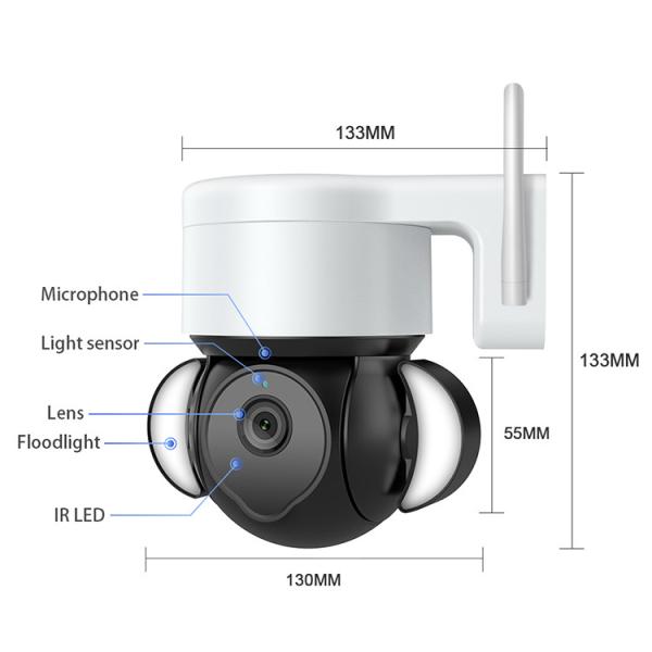 2 Inch 4K HD PTZ Camera Outdoor White Color With Motion Alarm