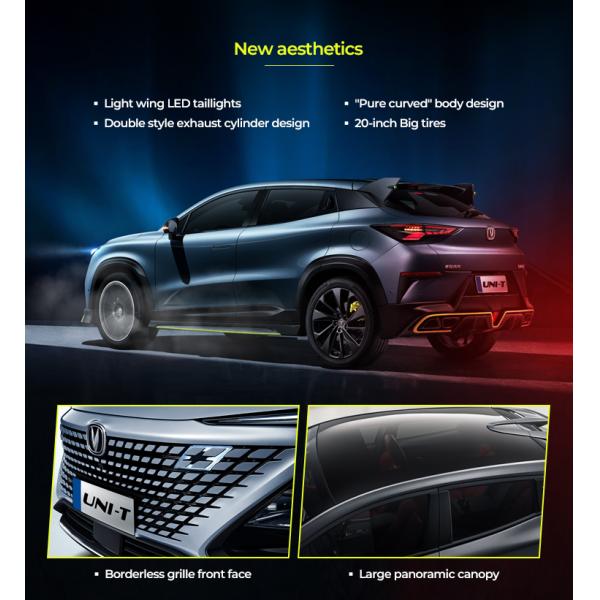 8 Speed 5 Door 5 Seat  Changan Uni T Used Electric Car 205km/H