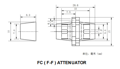 FC Female-Female SM MM Fiber Optic Attenuator -40C~ 85C for Network Optimization