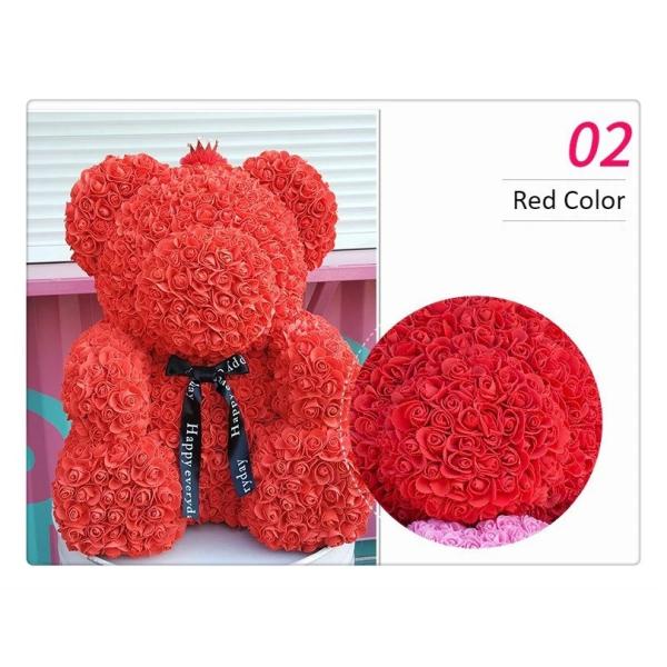 Crazy selling gift foam rose teddy bear Factory Price Artificial Flower Gaint Teddy Bear