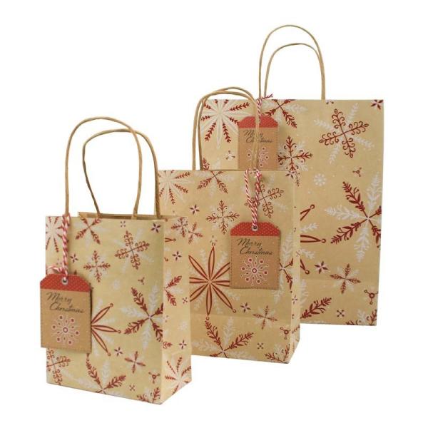 O Natal Hang Tag Printed Kraft Paper ensaca com punhos 60g/Pcs