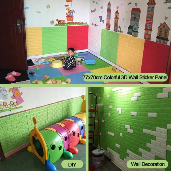 Waterproof 3d Pe Foam Wall Sticker 70x77 PE Foam 3D Wallpaper