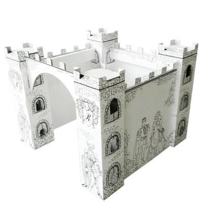 Kids Foldable Cardboard Playhouse To Colour CPSIA Certified Cardboard Box Playhouse