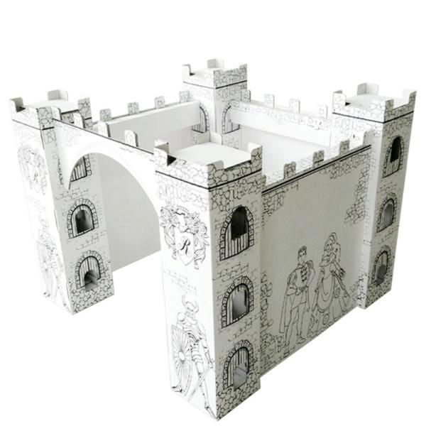 Kids Foldable Cardboard Playhouse To Colour CPSIA Certified Cardboard Box Playhouse