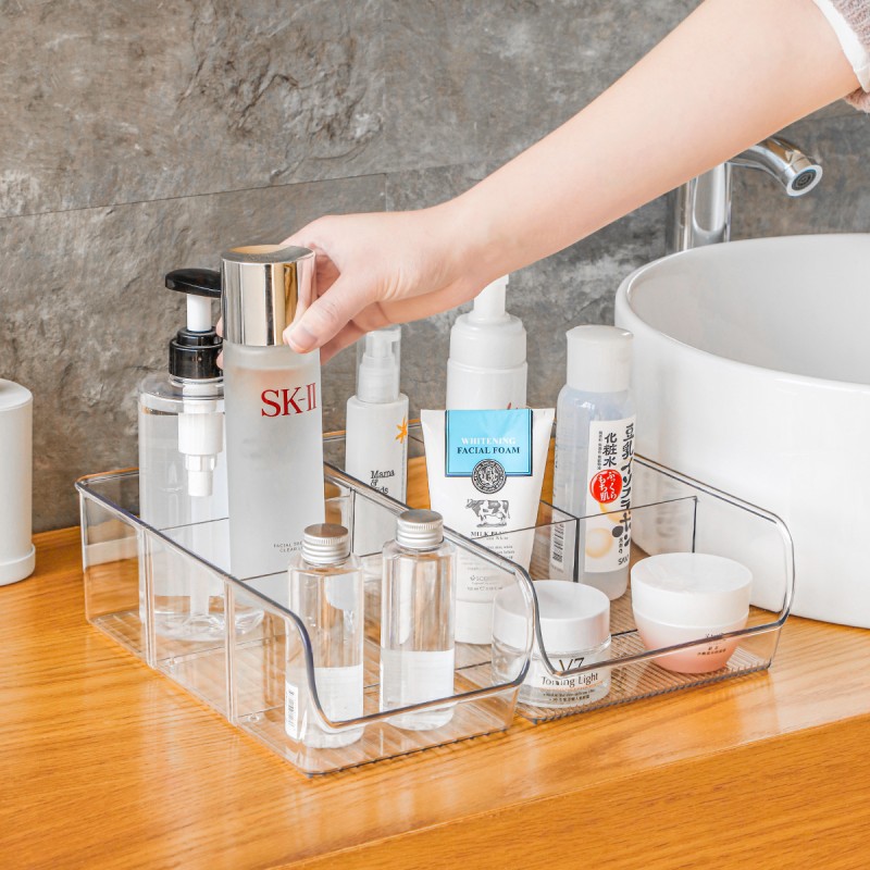 Kitchen Tea Bag Storage Box Coffee Sugar Bag Cotton Swabs Desktop Small Card Display Box Debris Plastic Partition Shelf