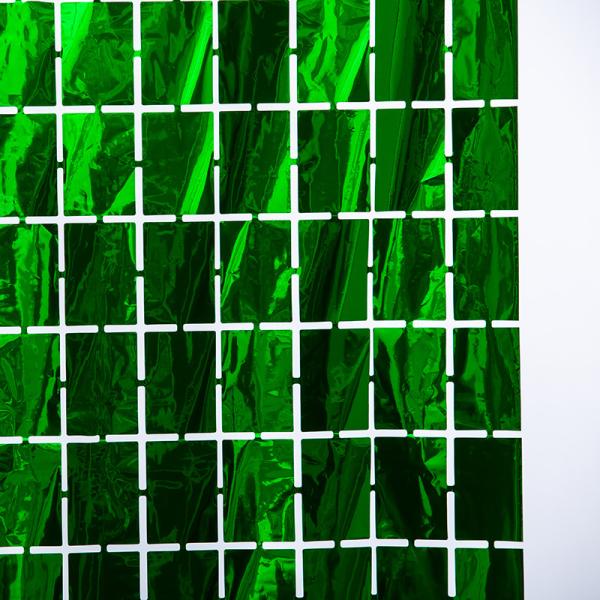 Green 1*1m Square Foil Curtain Background Square Foil Backdrop