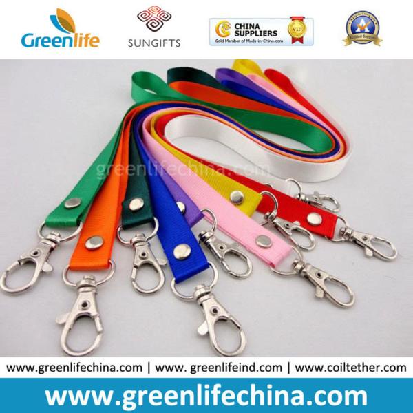 Badge Lanyard Holder Plain Red Polyester Flat ID Safety Neck Tethers