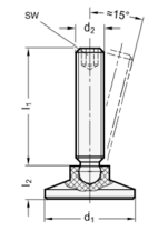 Table Stainless Steel Furniture Replacement Legs Adjustable M10X25mm ISO 9001