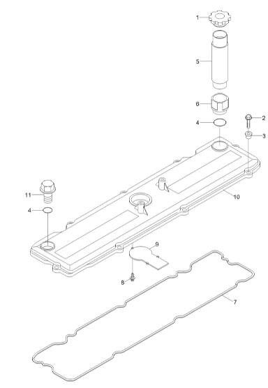 Крышка заливной горловины масла 3863454 Cummins для частей экскаватора Hyundai R220LC-9 запасных