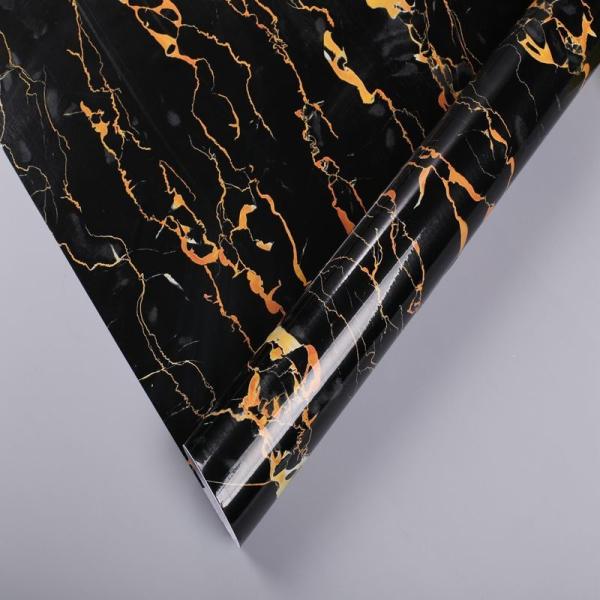Smoke-Proof White Marble Sticker Wall Paper Kitchen Wall Stickers Wallpaper Vinyl Film Counter Stick Waterproof Removable