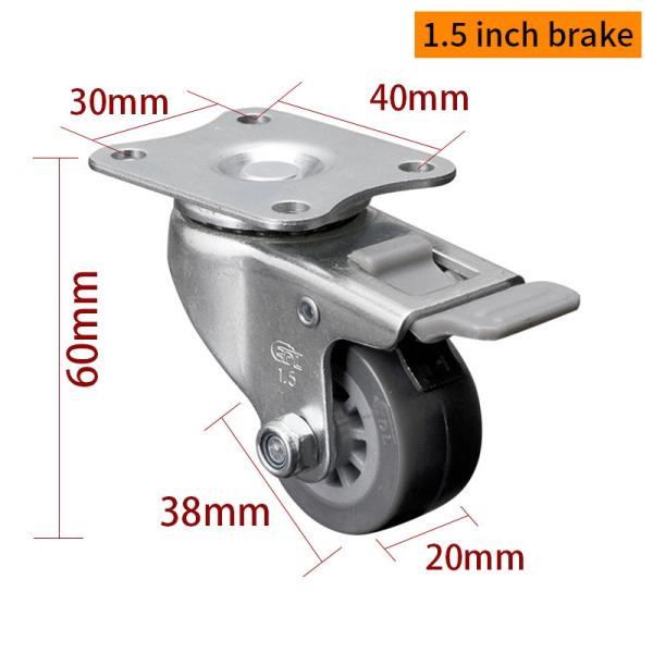 Light Duty Mini Furniture Casters Small Swivel Caster Wheels 1.5 Inch 38mm