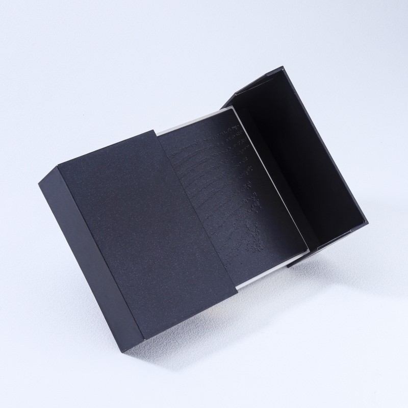 Luxury Flat Pack Gift Box with Dividers Easy Assembly Premium Velvet Interior for Watches Jewelry Cosmetics Black Silver