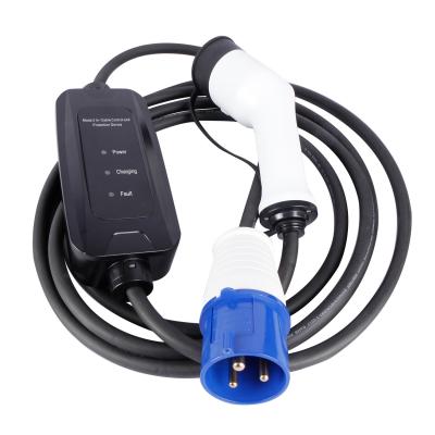 IEC62196-2 mode2 charger 7kw single phase fixed current OLCD display portable ev charger for electric vehicle charging