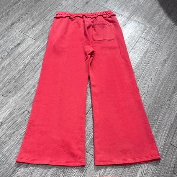 Clothing Custom Distressed Screen Print logo Flare Sweatpants Baggy Joggers Acid Washed Wide Leg Sweat Pants