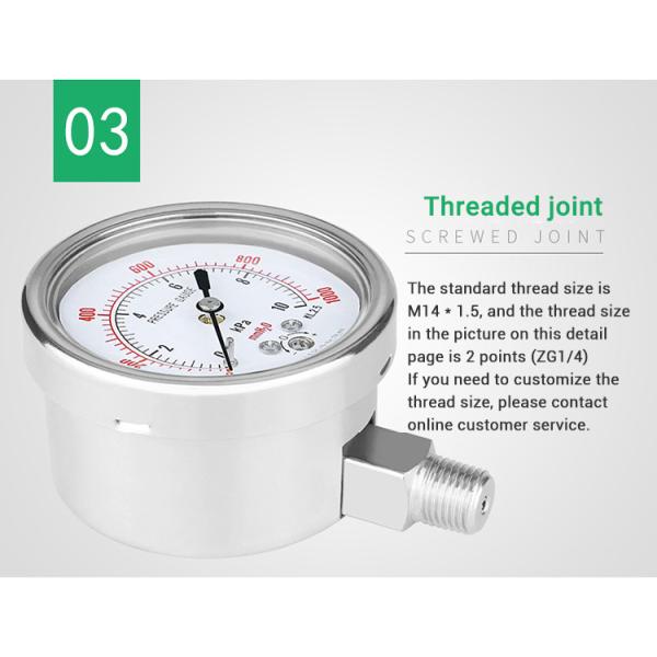 YE60BF M14*1.5 Isolation Diaphragm Capsule Pressure Gauge for Liquid Gas Measurement