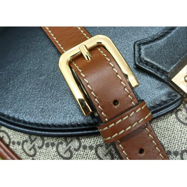 Classic GG Deerskin Texture Inclined Shoulder Bag Monogram Canvas 22cm Length