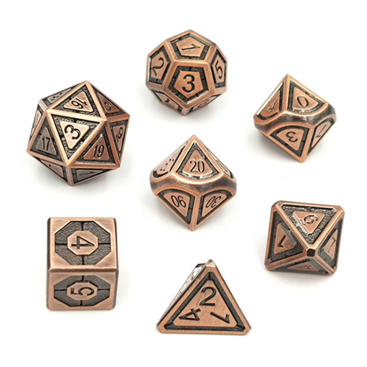 Customized Color Zinc Alloy Metal Dice Set - Durable Polyhedral RPG Dice for Tabletop Games