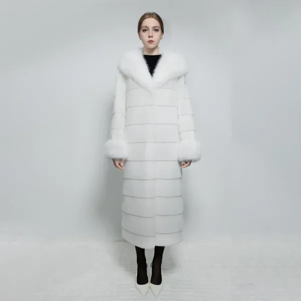 Anti Pilling Womens Teddy Faux Fur Coat Moisture Wicking Faux Overcoat Hooded