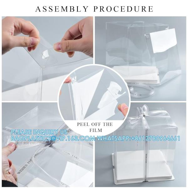 10x10x10Inch Tall Cake Box,5Pack Bakery Boxes For Dessert Bread Pastry,Cake Boxes With Cake Boards,Treat Boxes