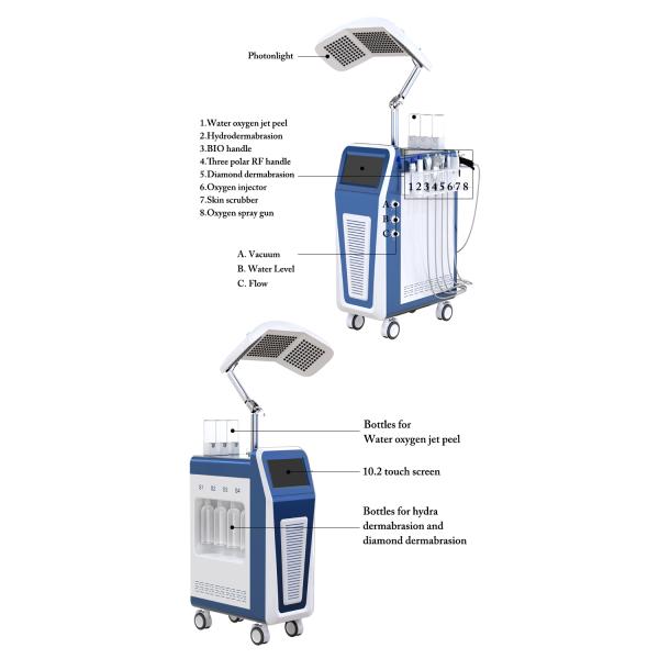 800W 240V Beauty Therapy Machine 9 In 1 Micro Dermabrasion Facial Deep Cleaning