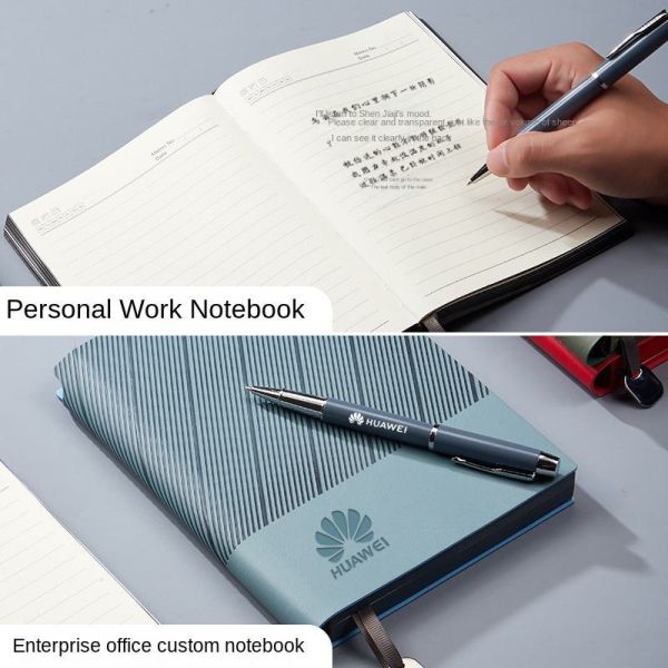 New A5 Notebook High-End Business Student Meeting Record Book High-Value Office Work Hardcover Elegant Leather Gift Box