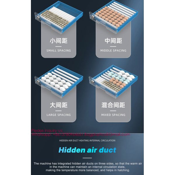 100 to 300 Eggs Incubator Automatic Egg 300-Egg High Hatching Rate Mini Incubator for Chicken Duck Quail Farm or Home Use Automatic Chicken Solar Incubator Intelligent Control Poultry Chicken Hatch