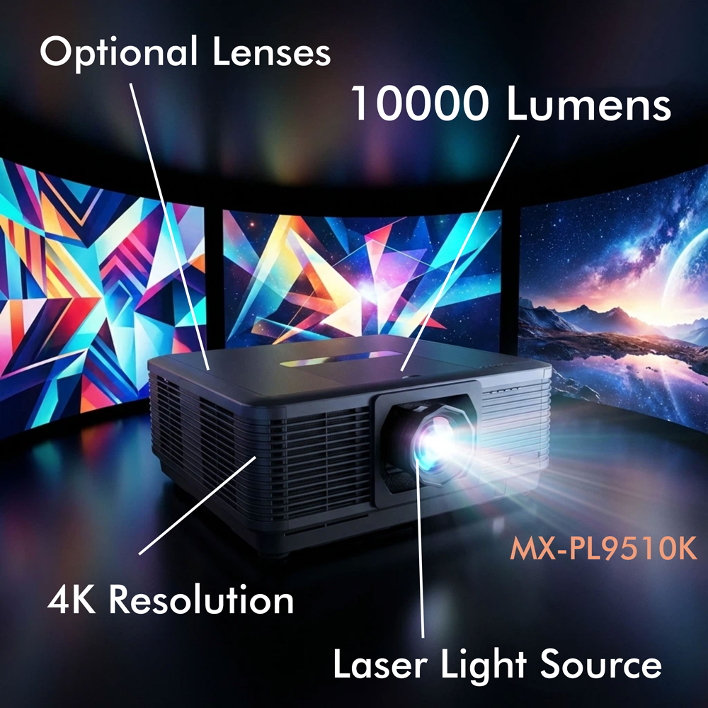SMX 10000 Lumens 4K Professional 3LCD Laser Projector with Interchangeable Lenses