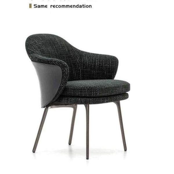 Dining Room Upholstered 810mm Solid Wood Chairs With Armrest