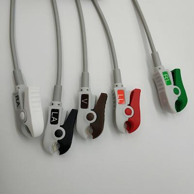 Cabos de Mindray 3.5M ECG e Leadwires reusáveis 5T uma parte com pitada
