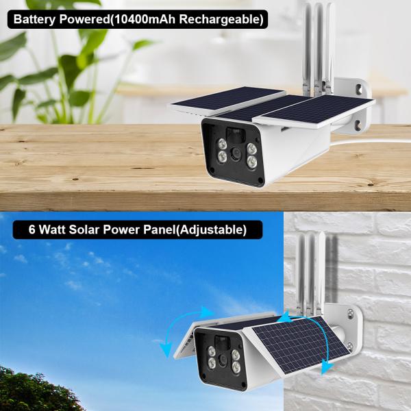 360 Degree 2.0MP IP67 Night Vision 1080P Solar WiFi Camera
