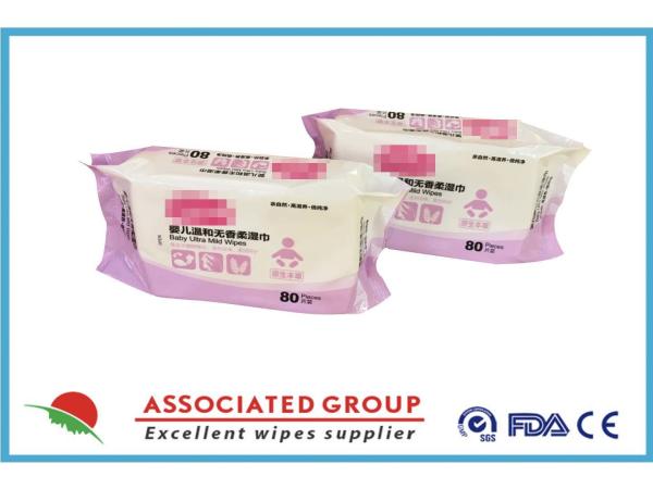 chiffons humides du xylitol 45gsm de bébé ultra doux d'extrait