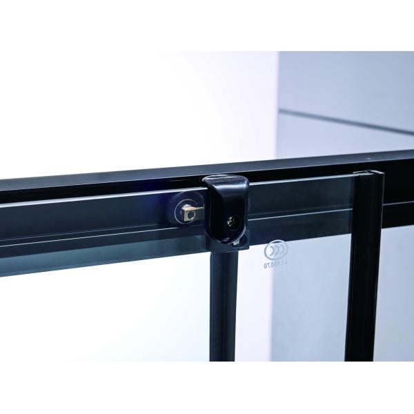 Sliding Shower Doors 120*190cm Size 5/6mm Tempered Glass Aluminium Black Frame
