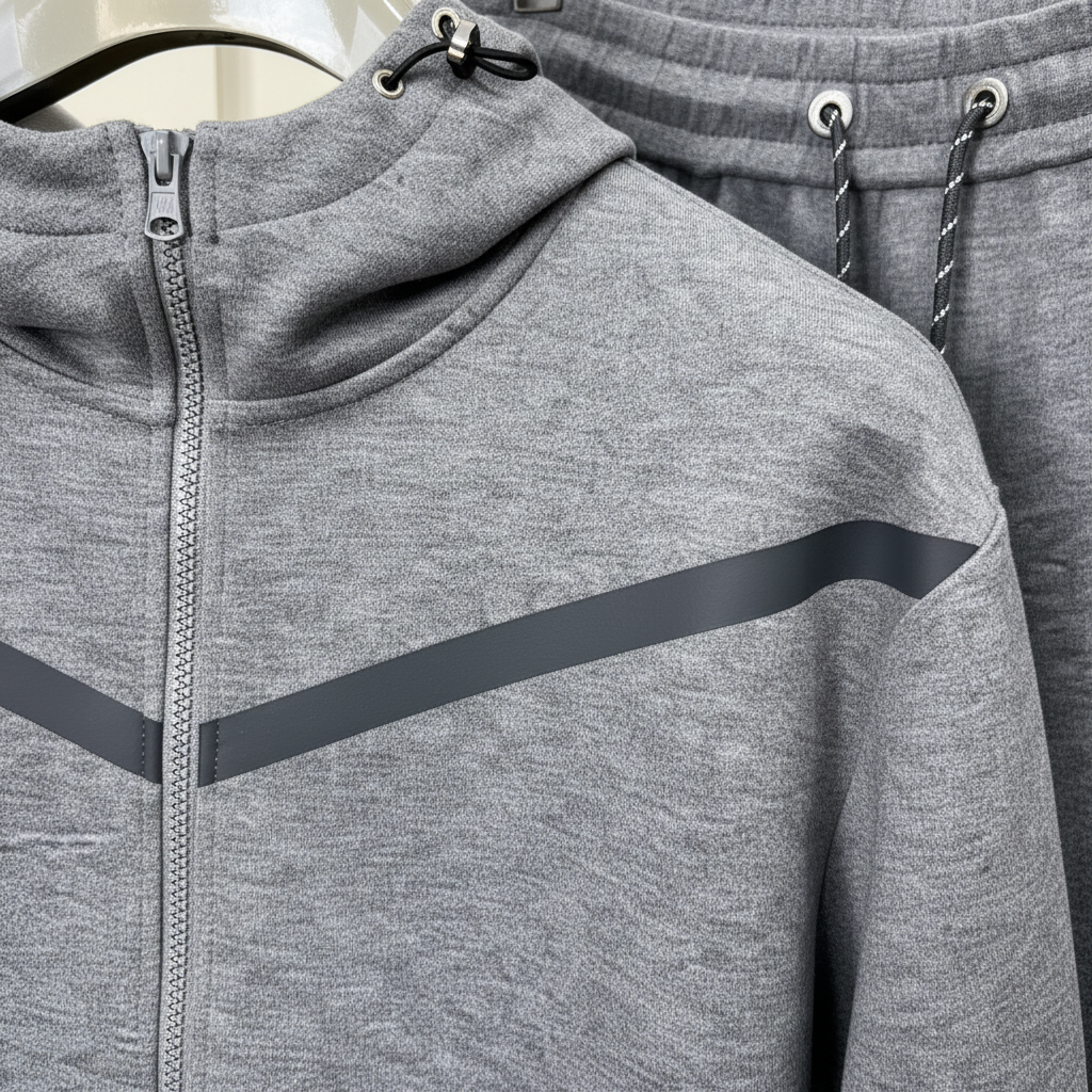 360gsm Premium Tracksuit Men 2 Piece Set Zip Sweatsuit Black Trim Sport Casual Streetwear Autumar and Winter