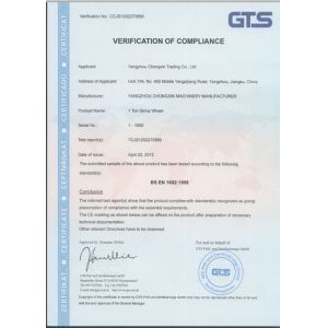 Yangzhou City Chongxin Machinery Manufacturing Co.,Ltd. Certifications