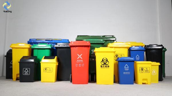 hdpe plastic bins 120l Plastic rectangular  outdoor garbage cans with lids and wheels public recycling bins
