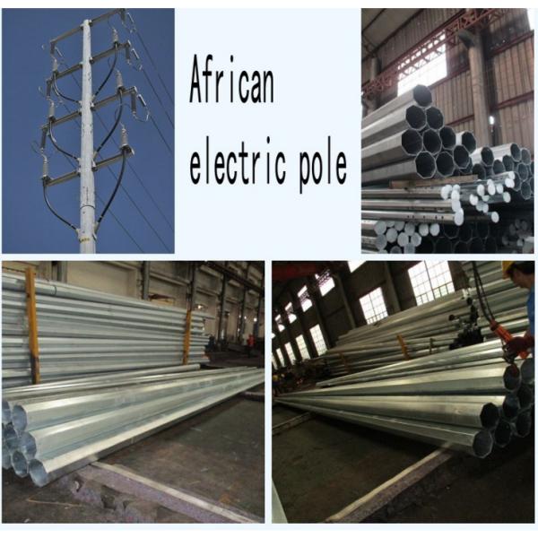 NEA NGCP Galvanized Steel Pole Meralco Shockproof Hot Dip For Power Transmission