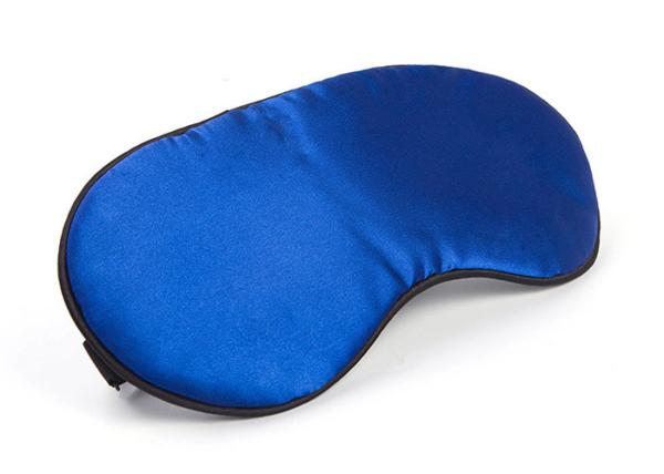 Custom Printed Black Silk Eye Mask , Floss Blackout Eye Mask For Sleeping